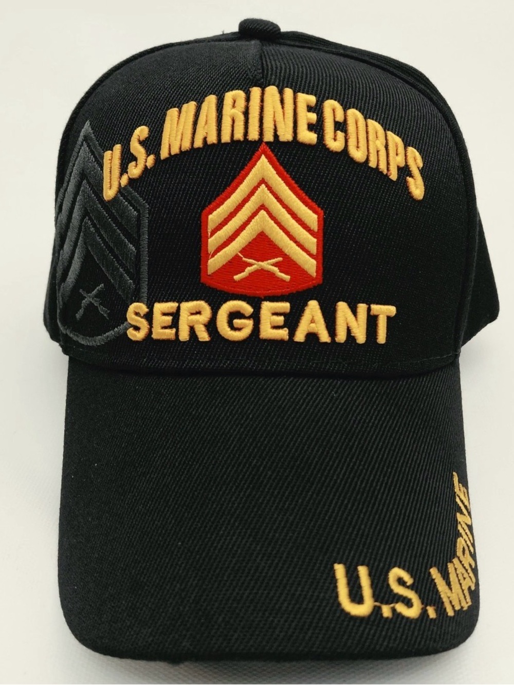 US Marine Corps Sergeant Men's Ball Cap Hat Black Embroidered